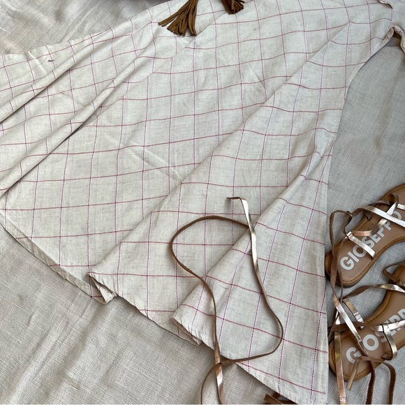 NWOT Indie Picks Off White Dress white red white checks - Picture 3 of 6